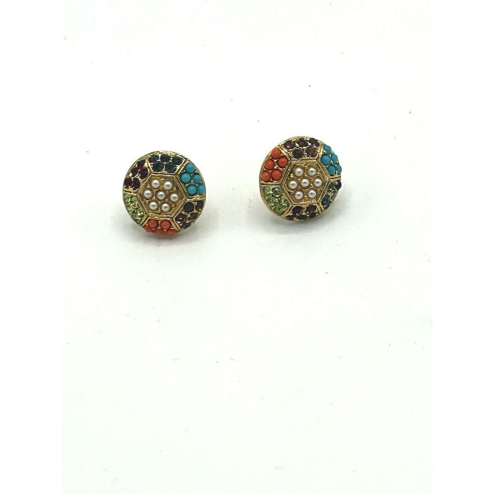 D'Orlan Vintage Multicolor Earrings 1980s Fashion Jewelry